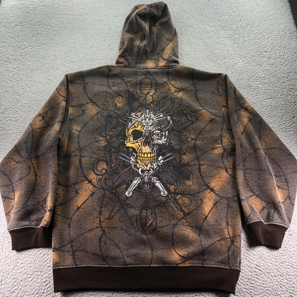 Vintage Beyond The Limit BTL Hoodie Mens Large Baggy All Over Print Y2K Skater
